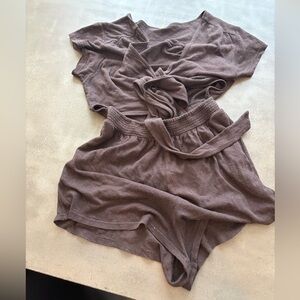 Free People short sleeve wrap romper